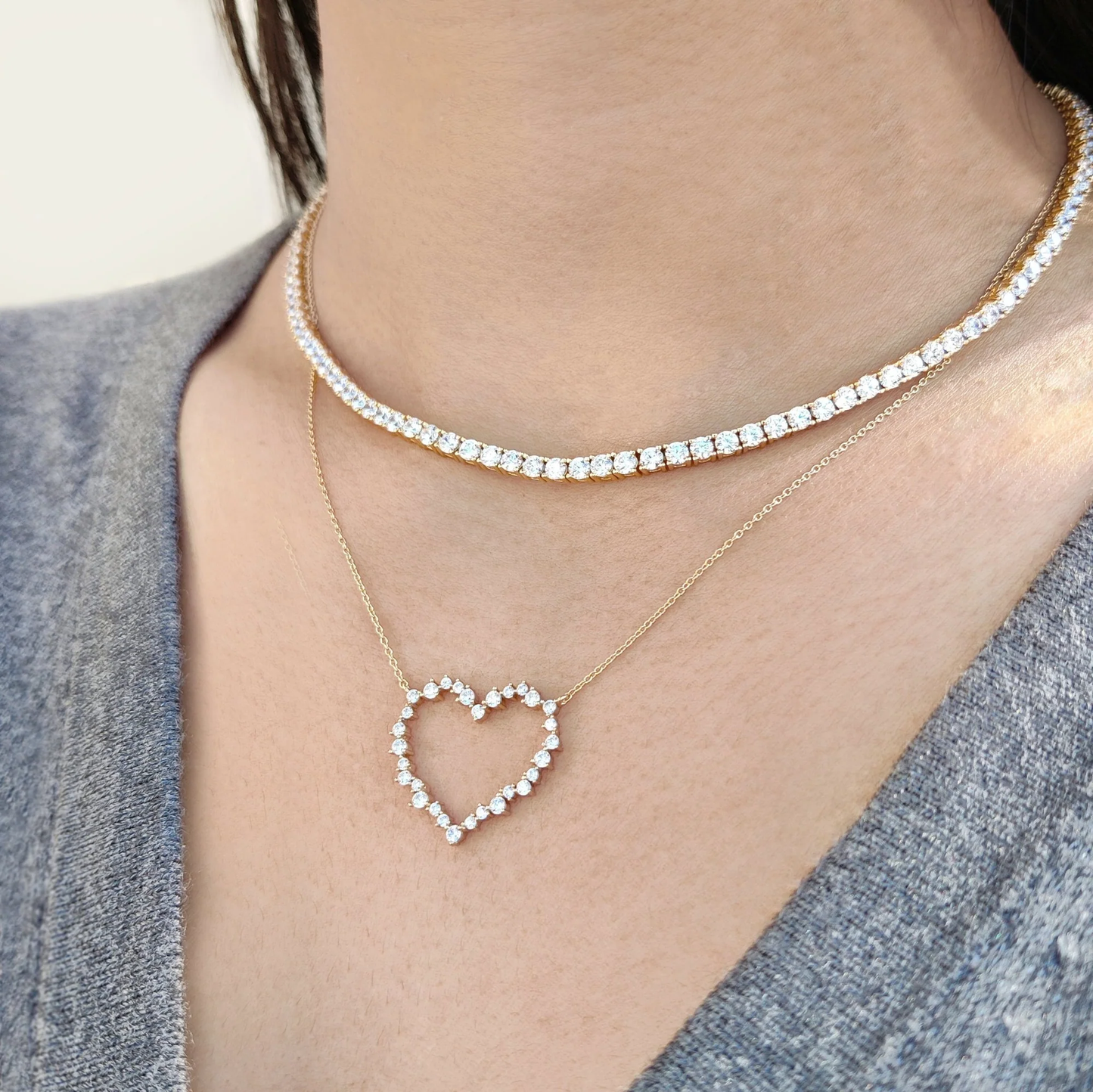 CRISLU - Adore Open Heart Necklace