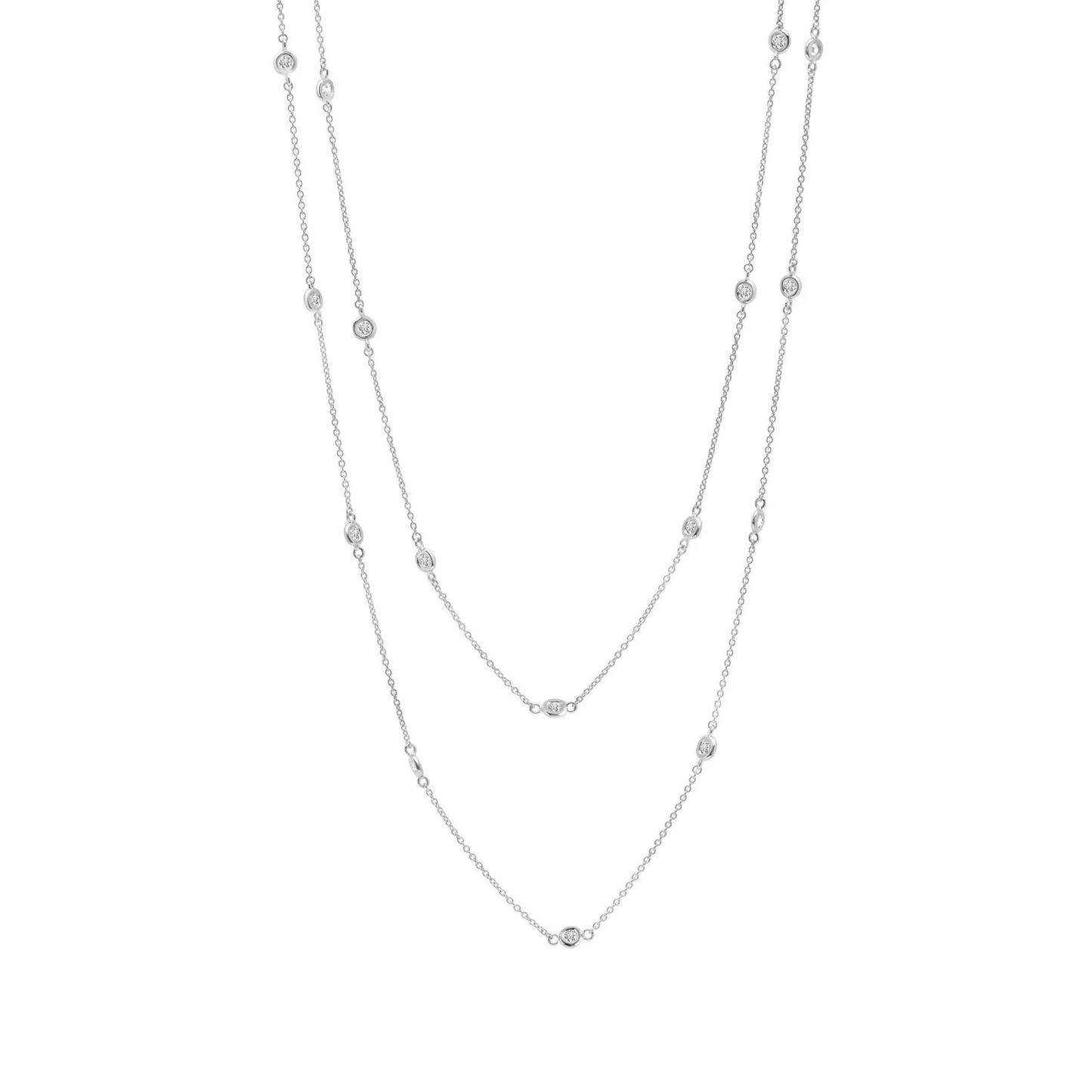 CRISLU - Bezel 4mm 36” Station Necklace