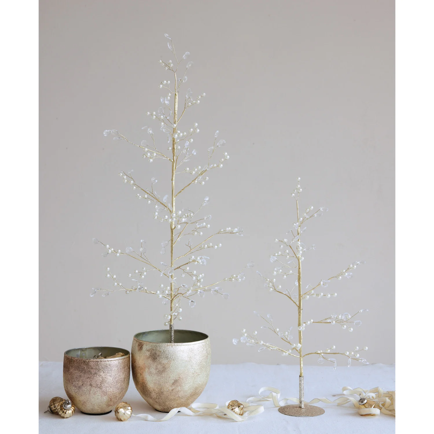 Creative Co-Op - Metal Wire Tree With Pearls And Crystals