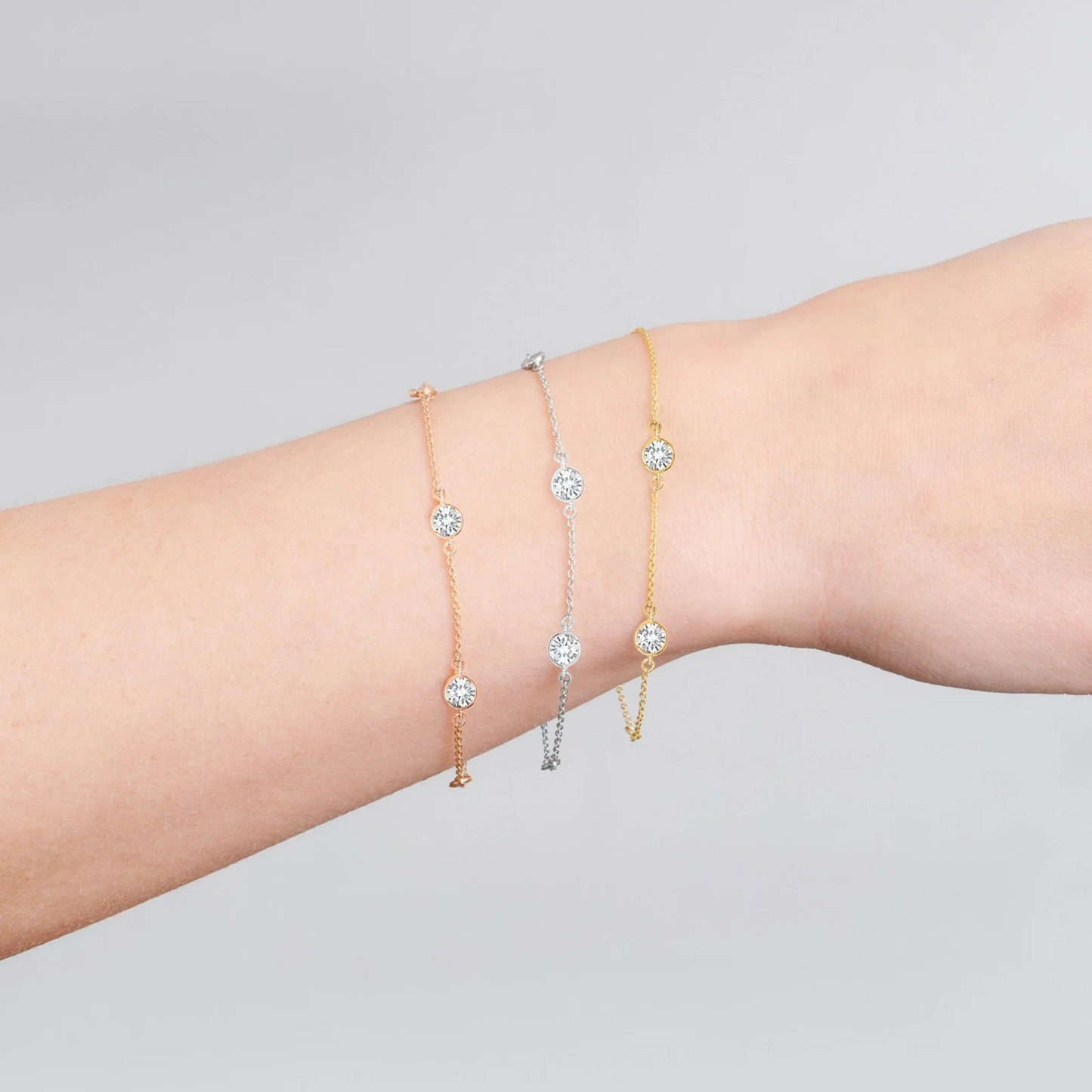 CRISLU - Bezel 4mm Station Bracelet