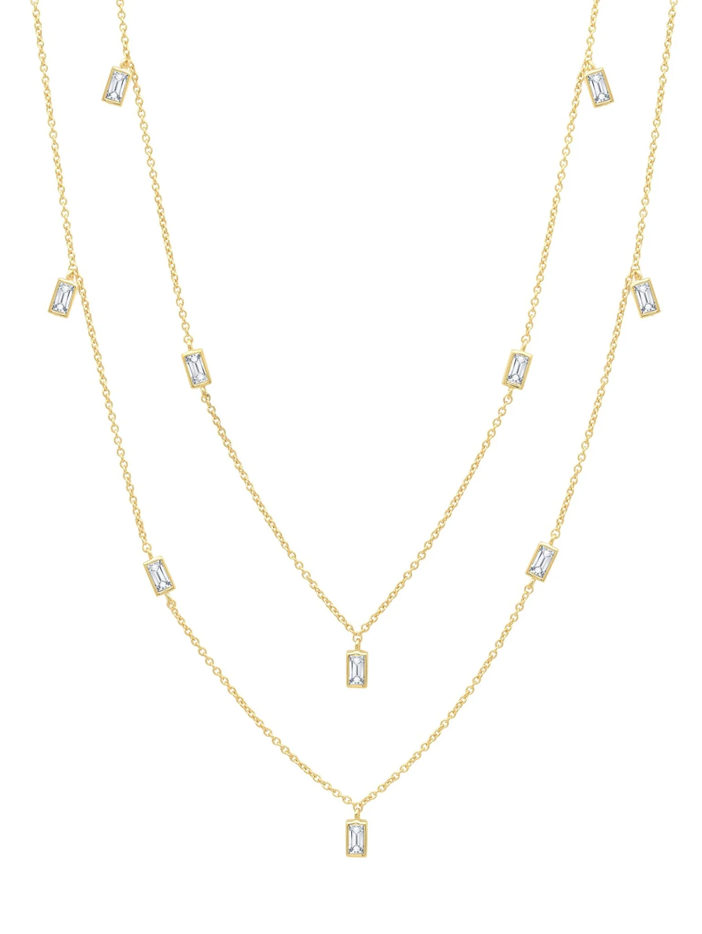 CRISLU - Prism Baguette 36" Necklace