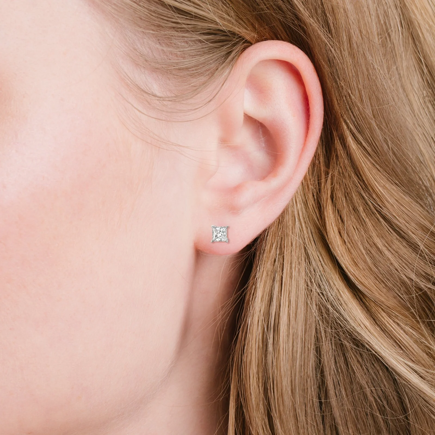 CRISLU - Princess Cut Stud Earrings
