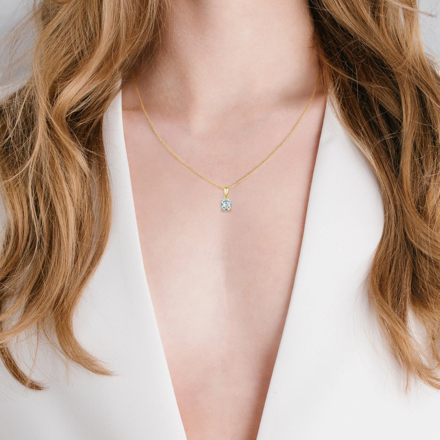 CRISLU - Royal Asscher Cut Pendant Necklace