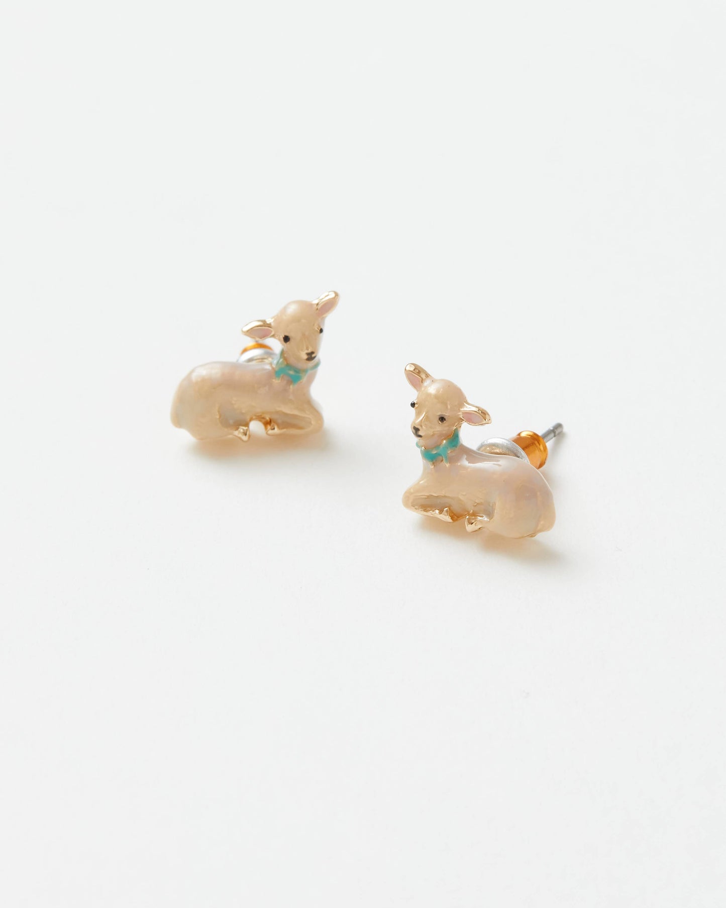 Fable England - Enamel Lamb Stud Earrings - Hanging box