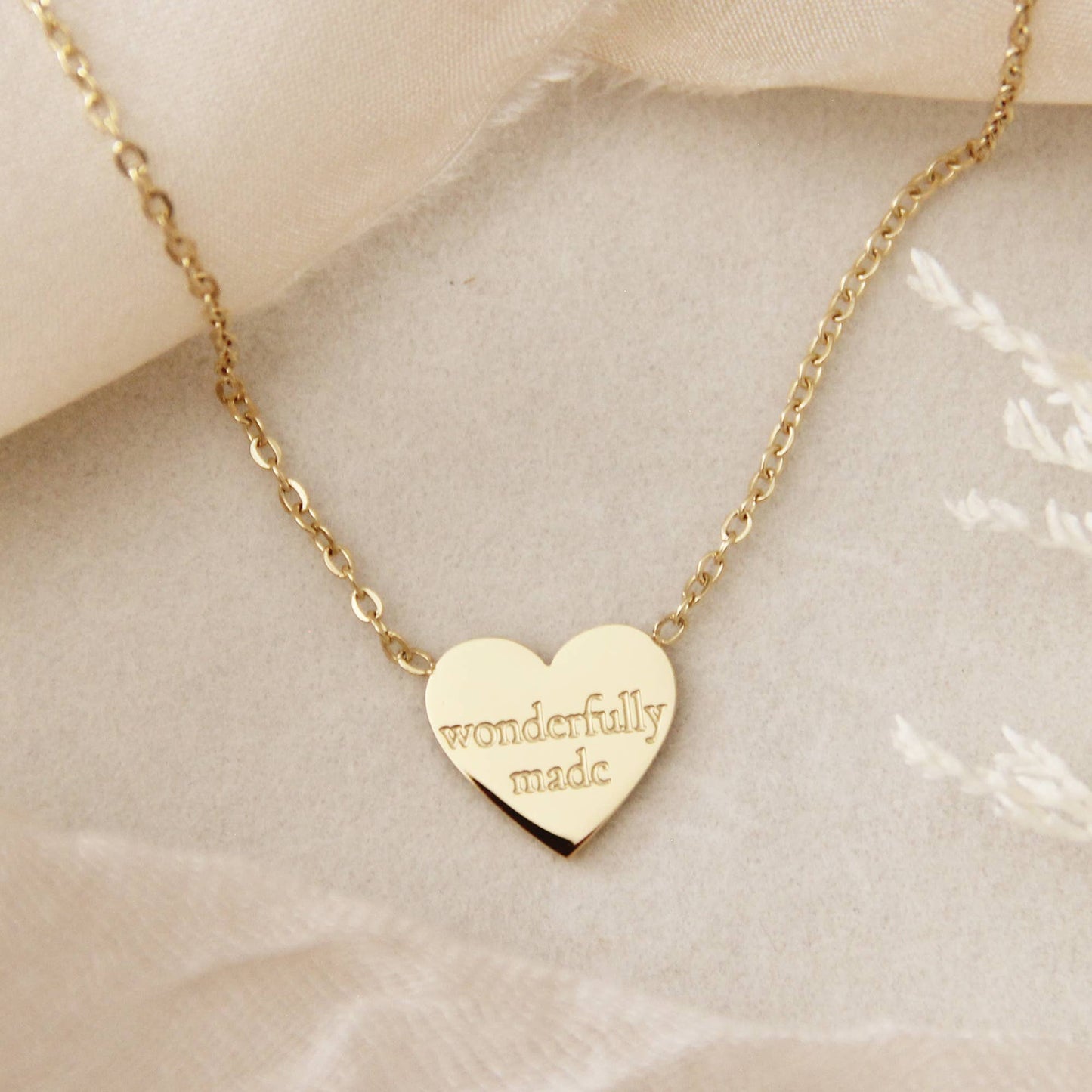 LoveStory - Wonderfully Made Loved Psalms 139:14 Gold Necklace