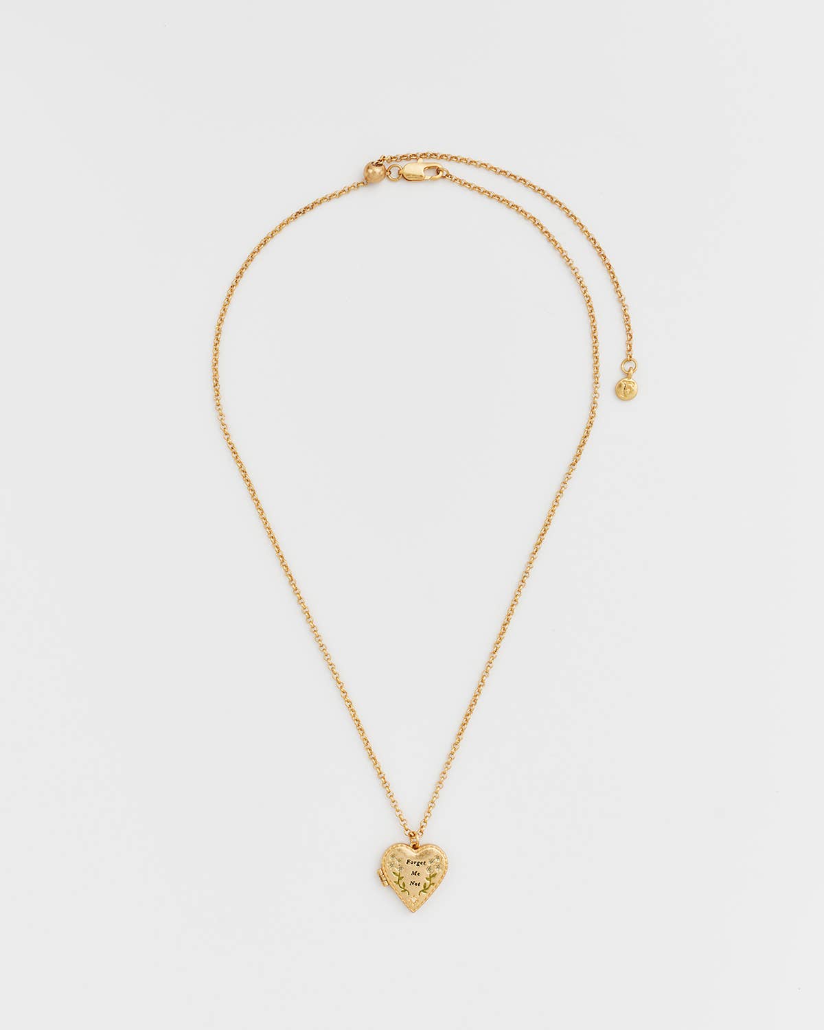 Fable England -  Floral Heart Gold Locket Necklace