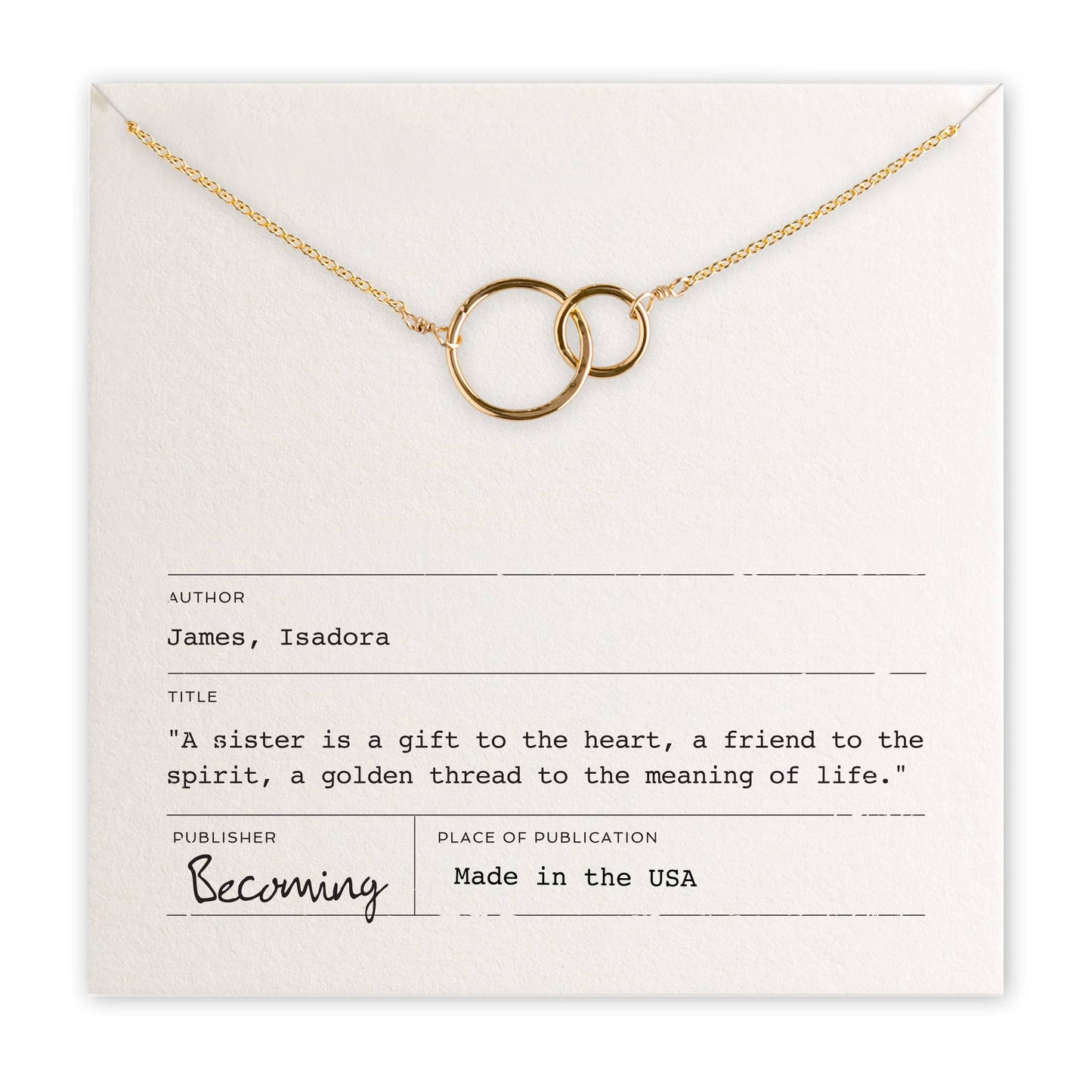 Becoming - Sisters Necklace Gold Fill