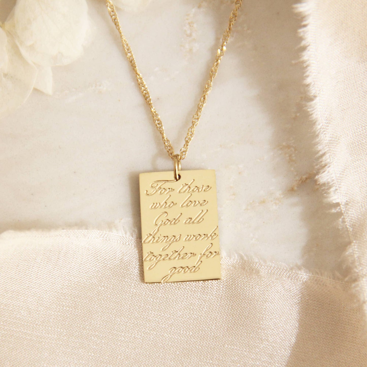 LoveStory - All Things Work Together For Good Romans 8:28 Gold Necklace