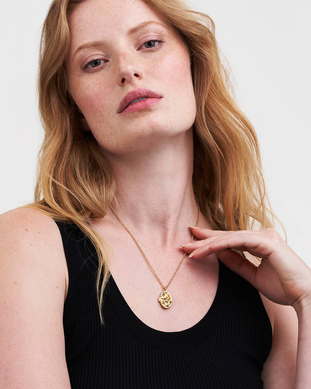 Fable England -  Robin & Blackberry Gold Oval Locket Necklace