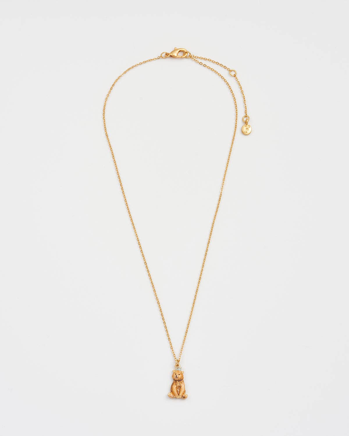 Fable England -  Party Bear Gold Chain Necklace