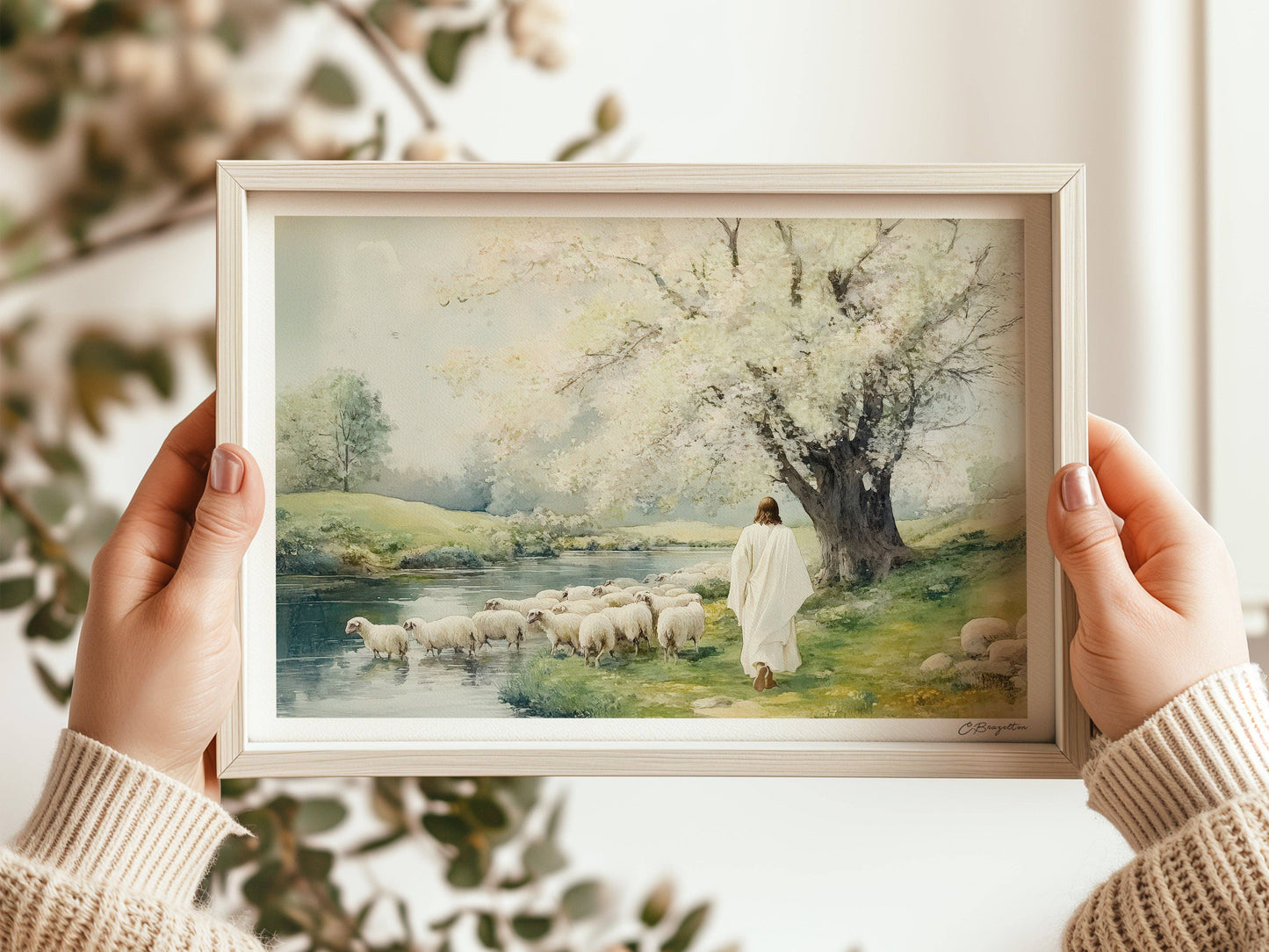 Painted Gospel - Beside the Still Waters 5”x7” Art Print Standard / Horizontal