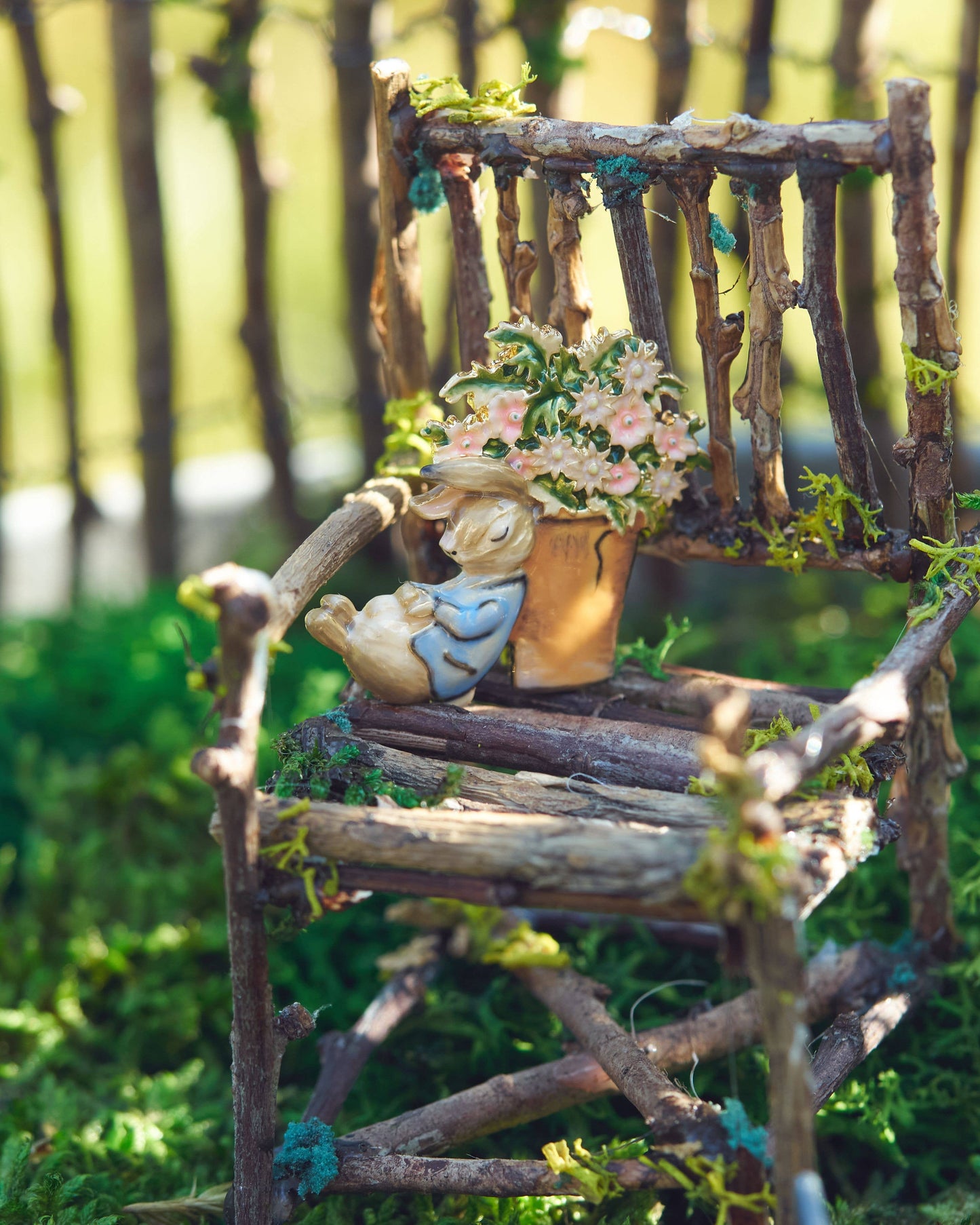 Fable England -  Peter Rabbit with Flower Pot Brooch