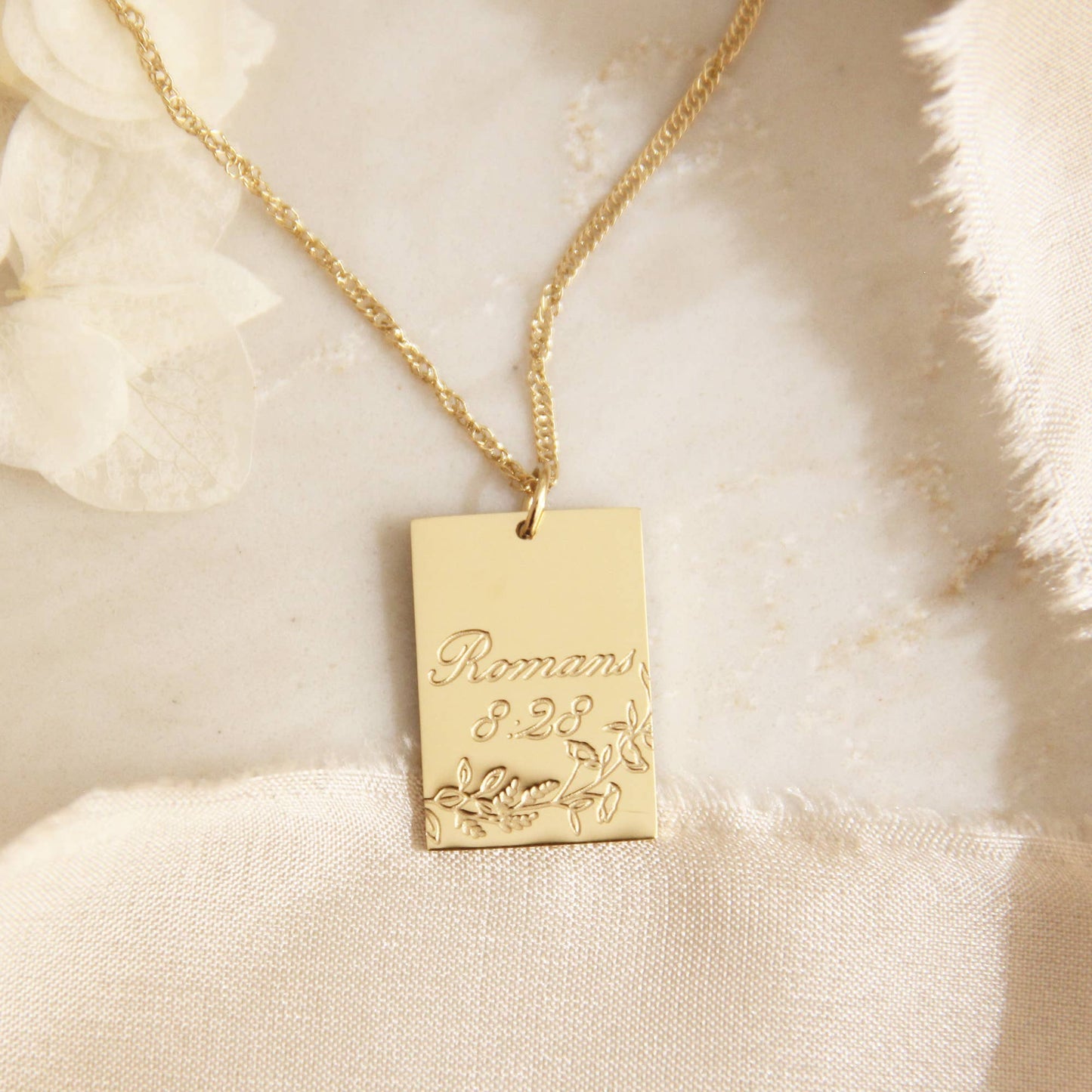 LoveStory - All Things Work Together For Good Romans 8:28 Gold Necklace