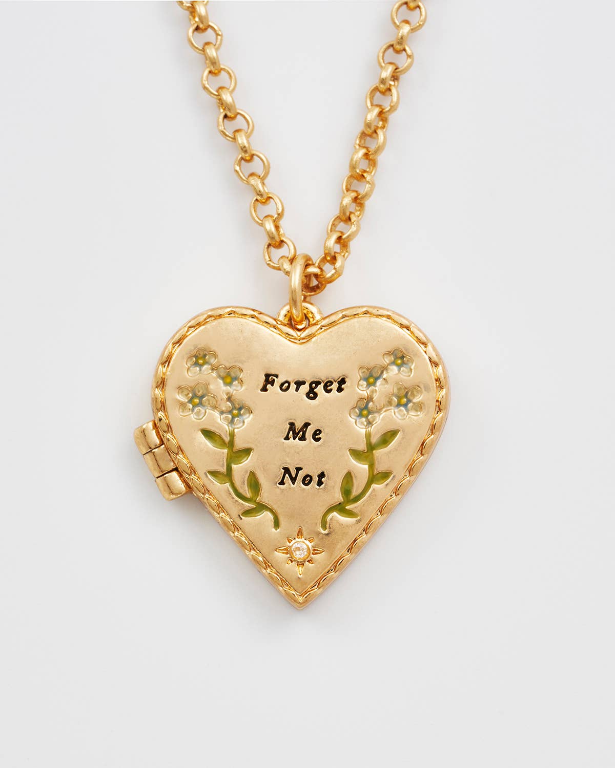Fable England -  Floral Heart Gold Locket Necklace