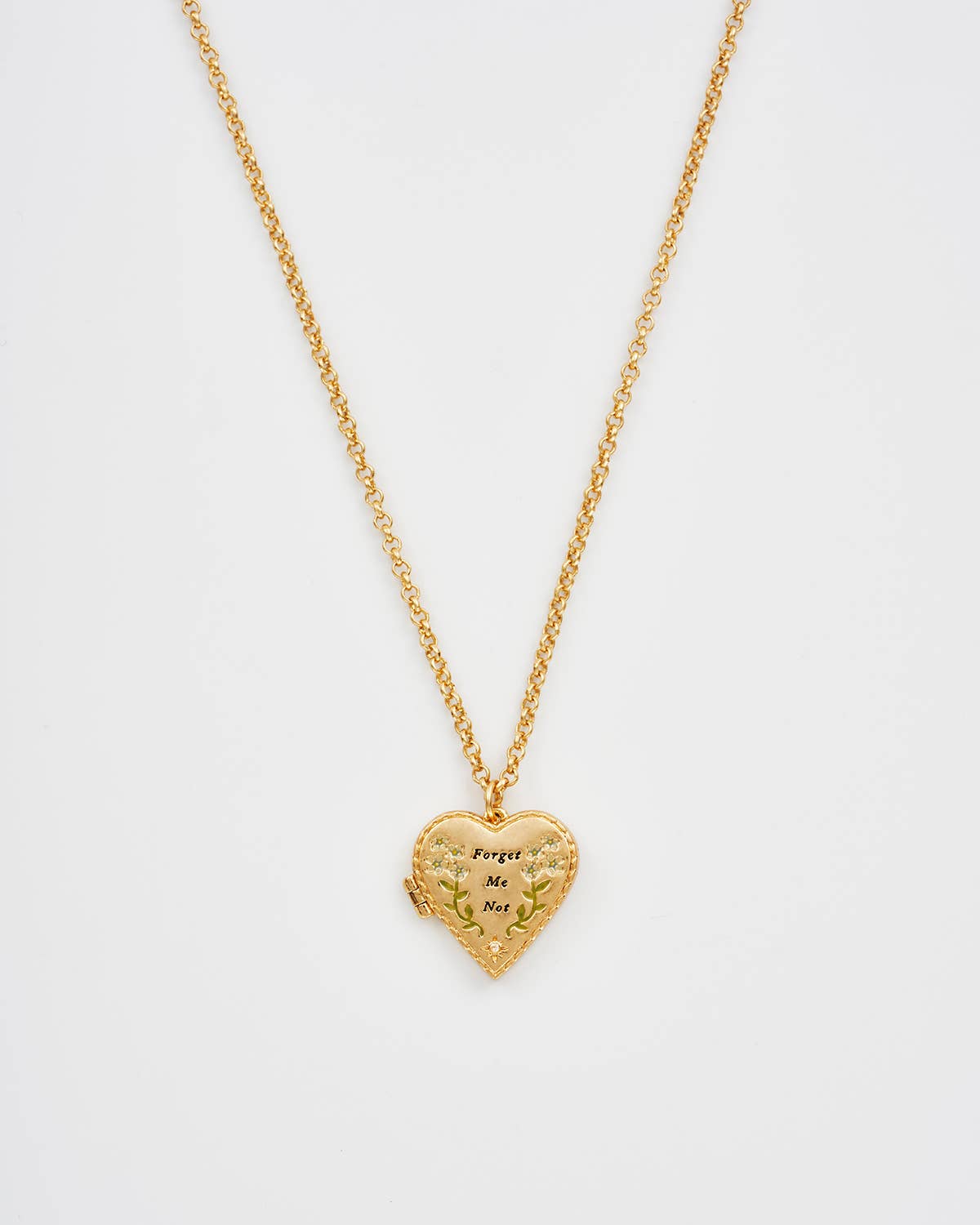Fable England -  Floral Heart Gold Locket Necklace