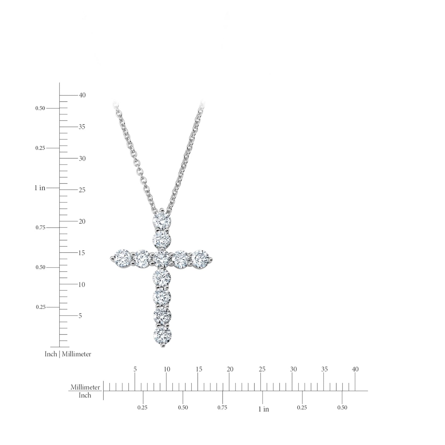 CRISLU -  Brilliant Round Cross Necklace