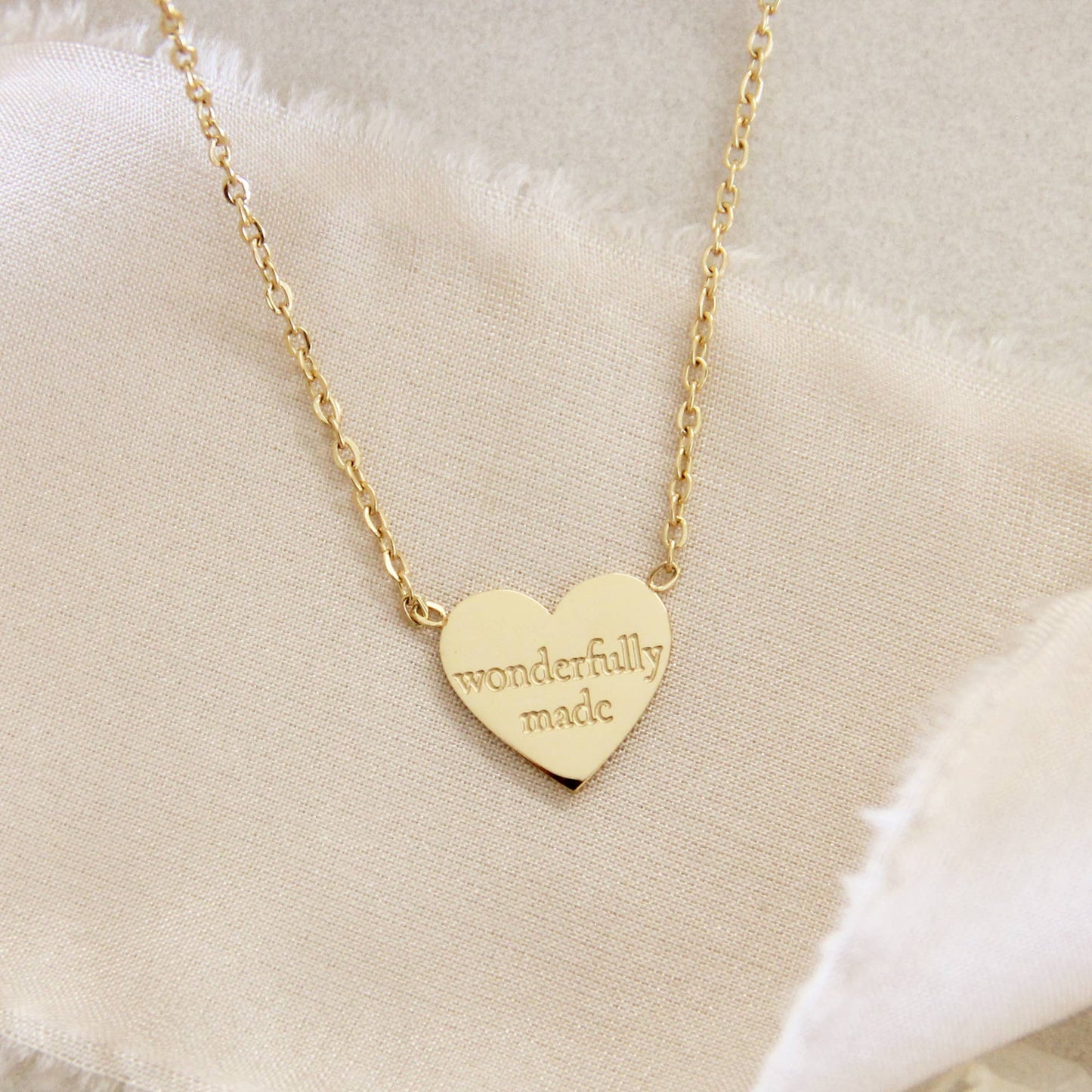 LoveStory - Wonderfully Made Loved Psalms 139:14 Gold Necklace