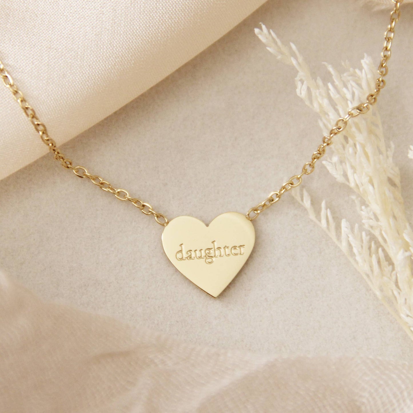 LoveStory - Daughter Heir Heart Romans 8:16-17 Gold Necklace