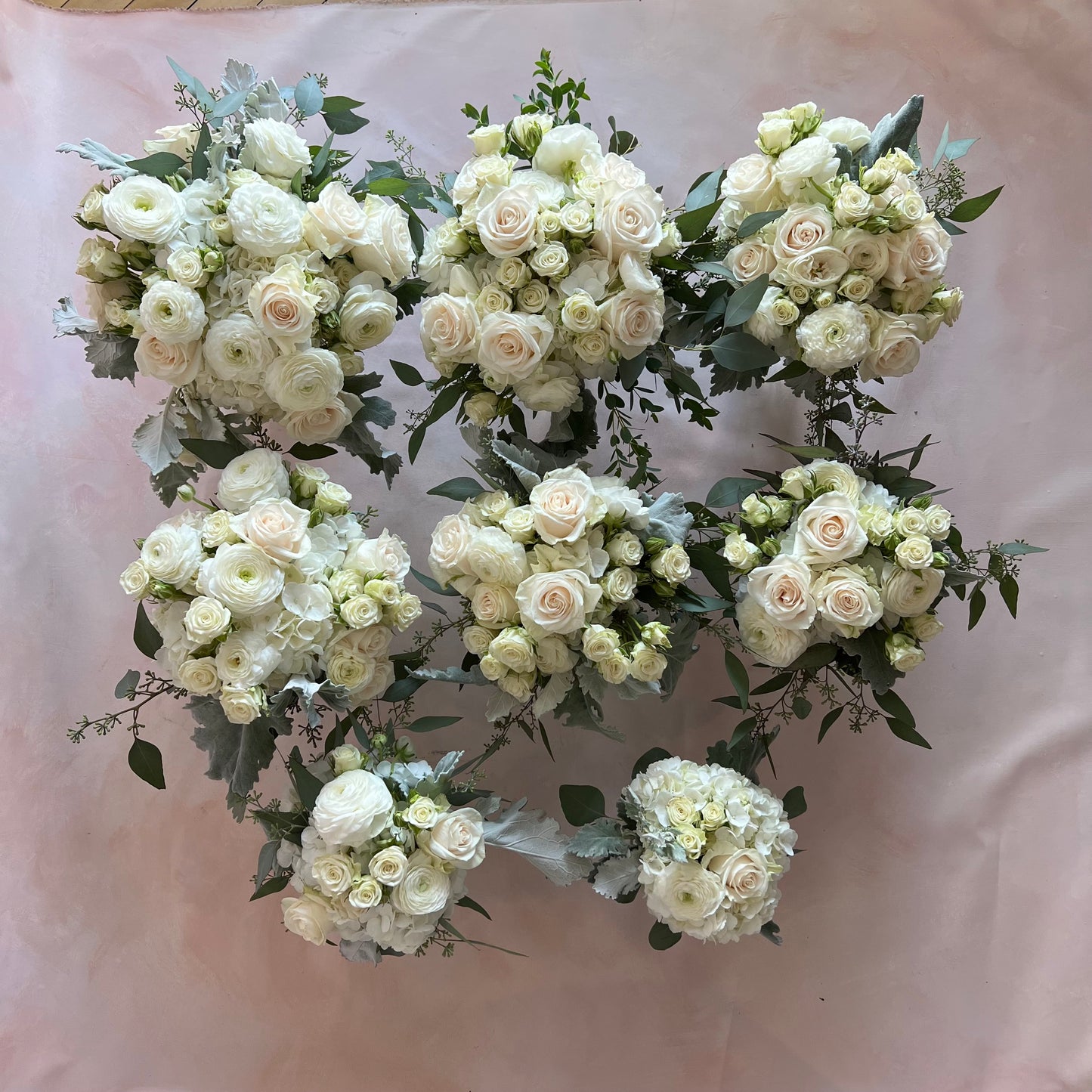 Tailored Bridesmaid, Jr. Bridesmaid and Mother's Bouquets