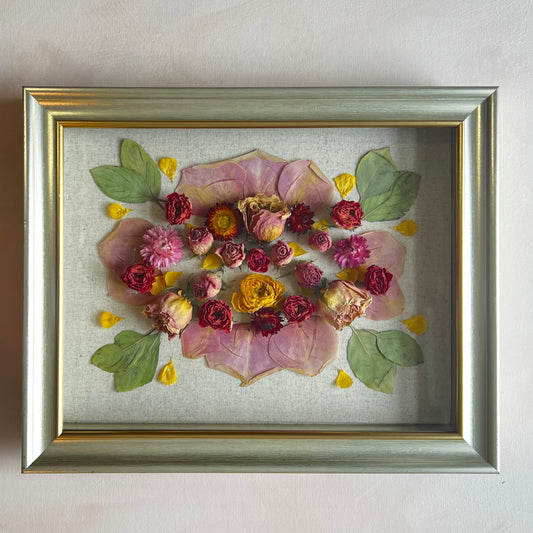Flower Preservation - Shadow Box with Mixed-Media