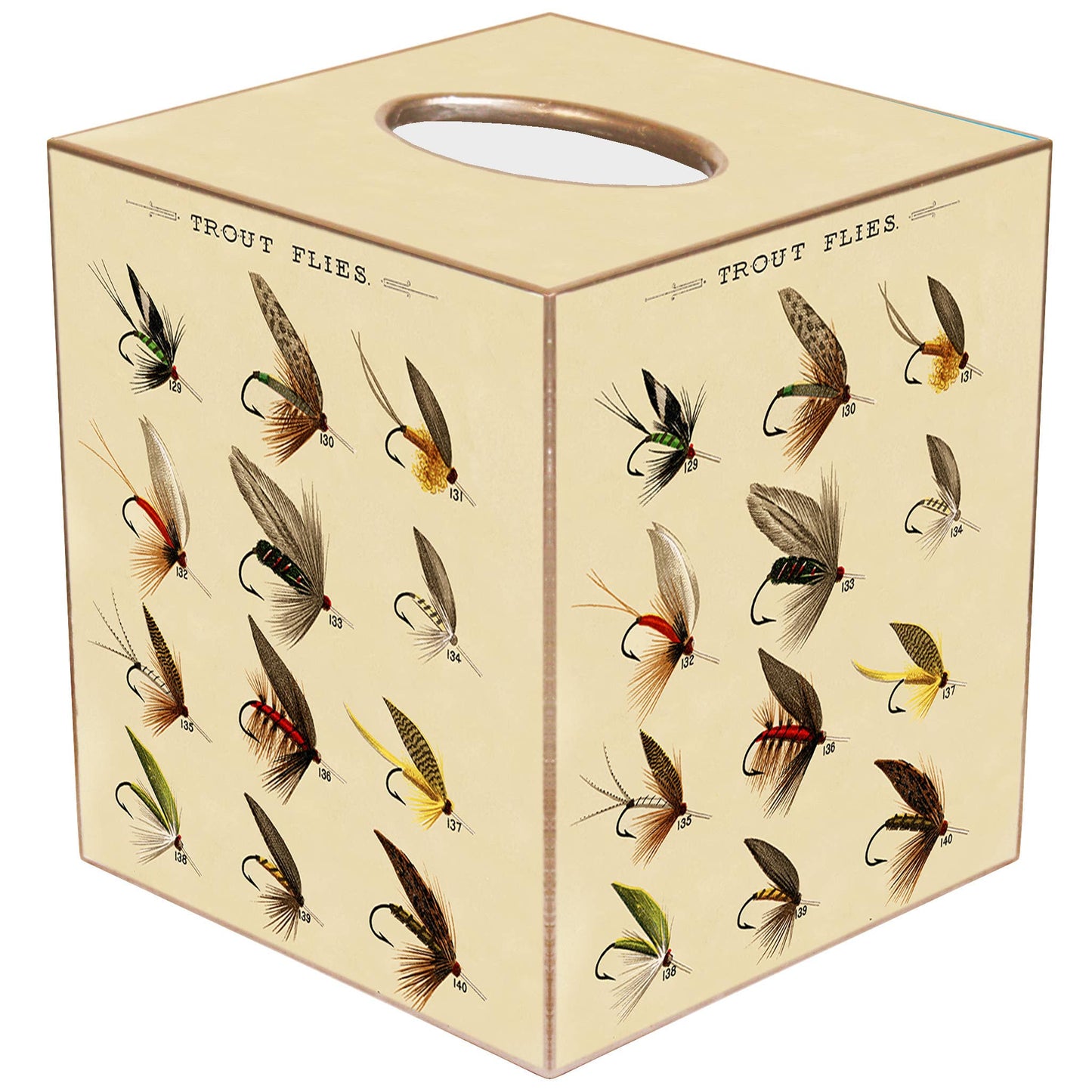 TB8960-Trout Fishing Tissue Box : Paper Mache