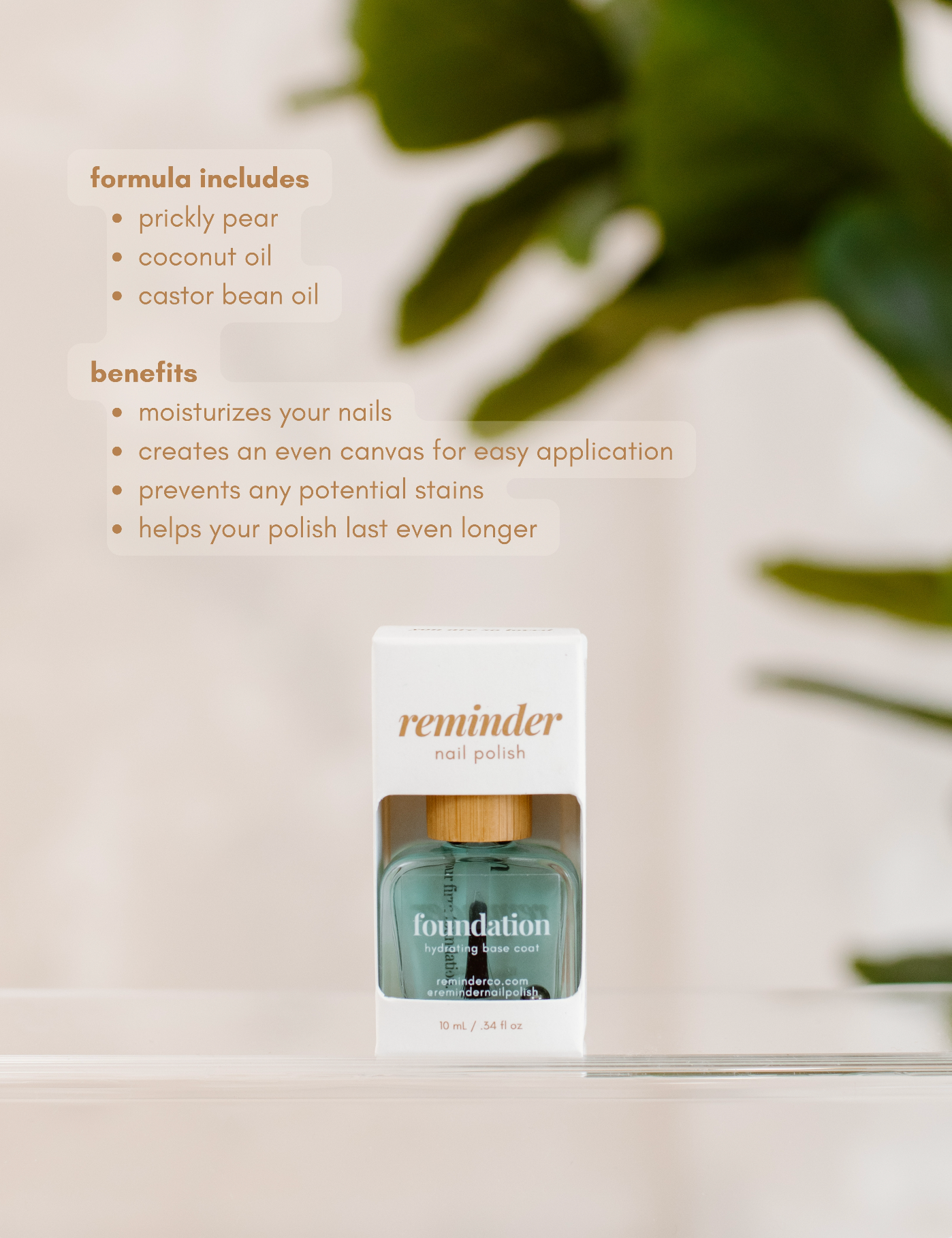 Reminder - Nail Polish Hydrating Base Coat - Foundation