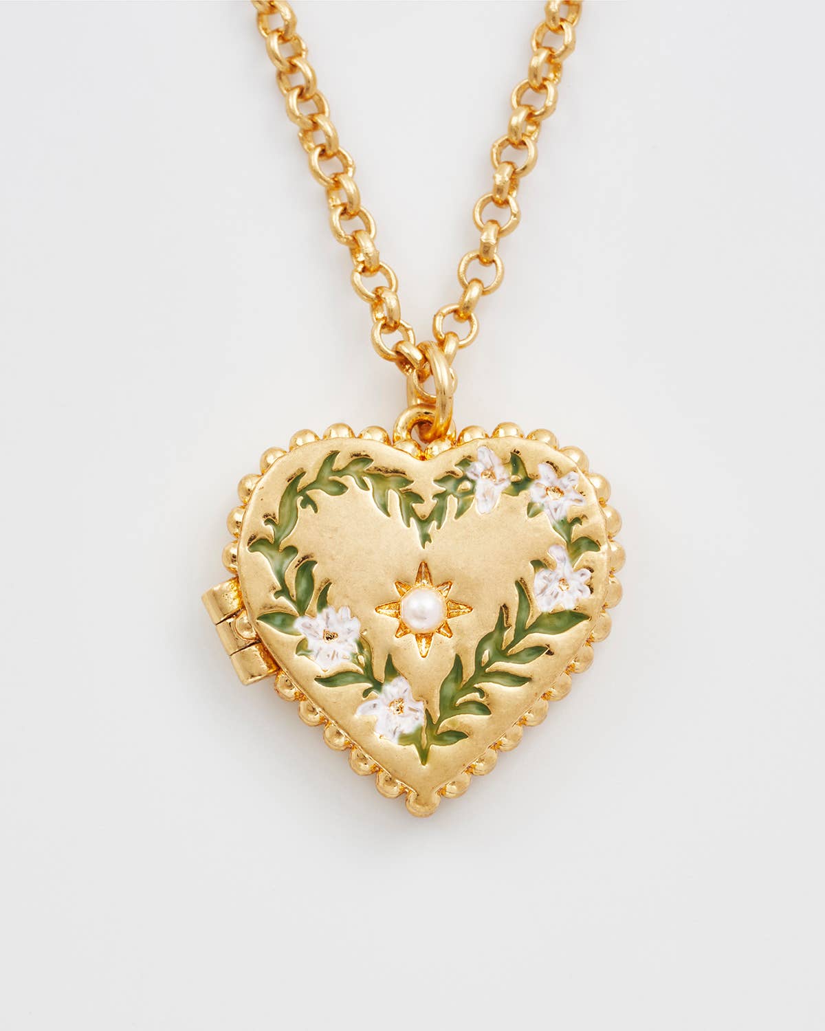 Fable England -  Gaia Lily Heart Locket Necklace
