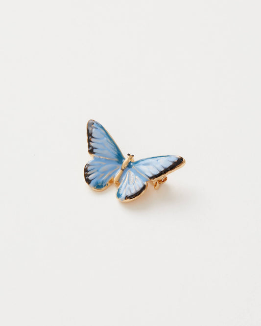 Fable England -  Enamel Blue Butterfly Brooch