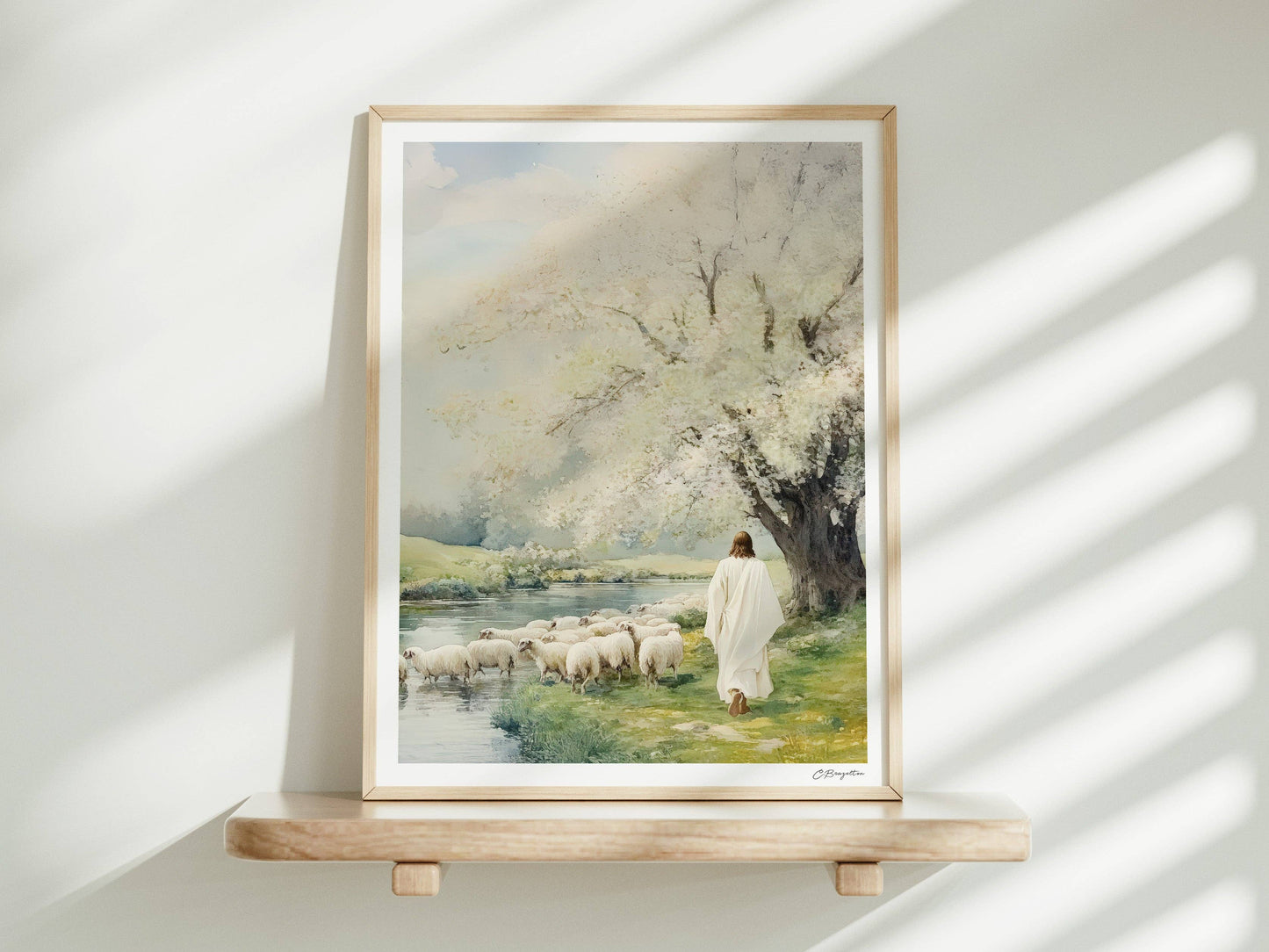 Painted Gospel - Beside the Still Waters 5”x7” Art Print Standard / Horizontal