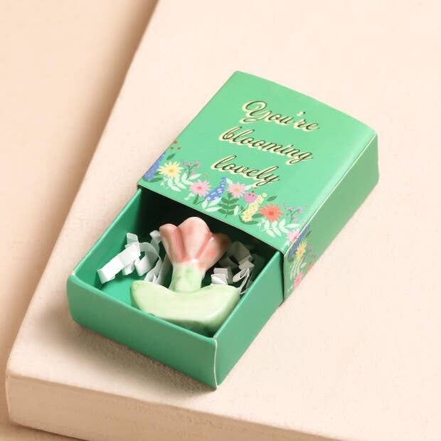 Tiny Matchbox Ceramic Token: Plant Pot