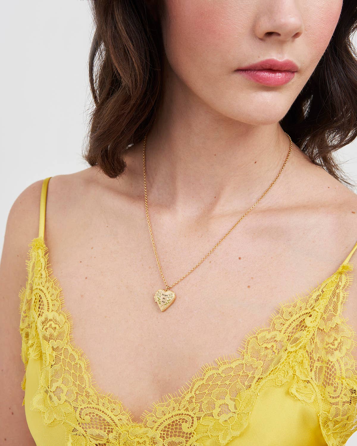 Fable England -  Floral Heart Gold Locket Necklace