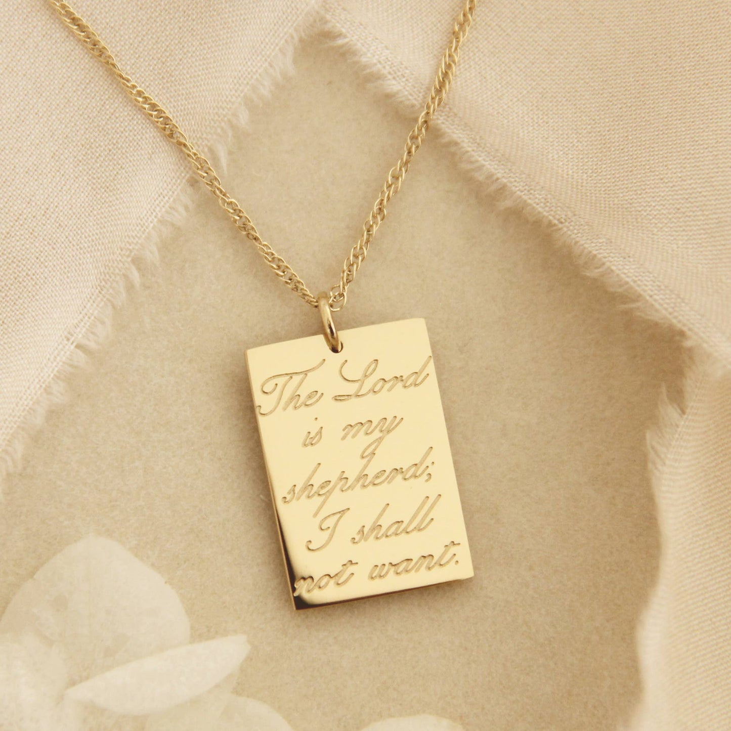 LoveStory - The LORD Is My Shepherd Psalm 23:1 Gold Necklace