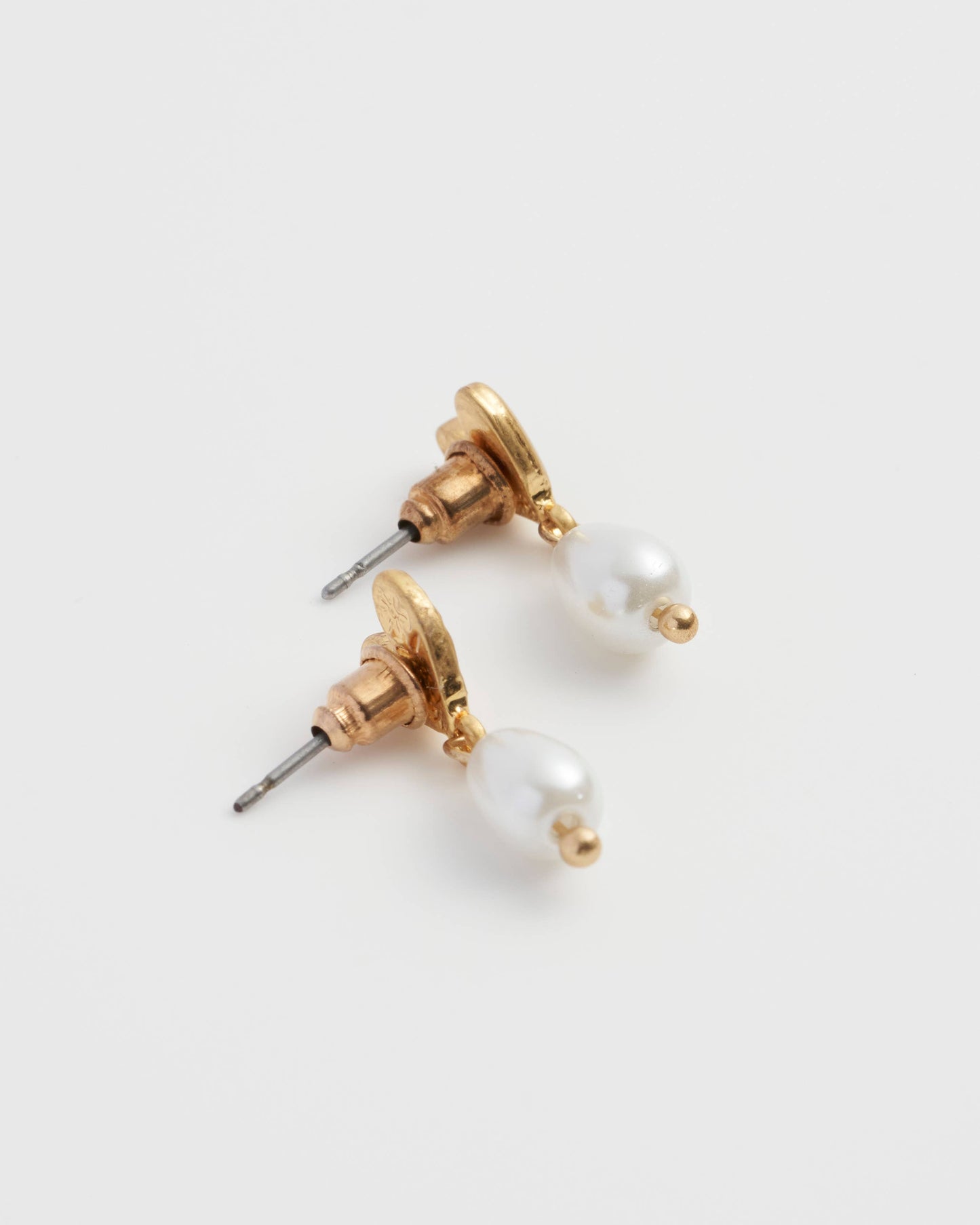 Fable England -  Forget-Me-Not Heart & Pearl Earrings