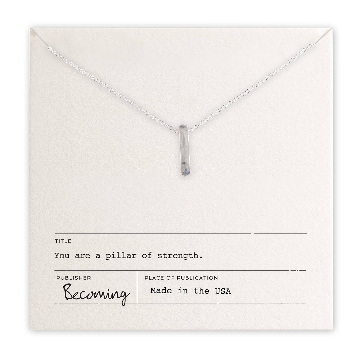 Pillar of Strength Necklace: Sterling Silver