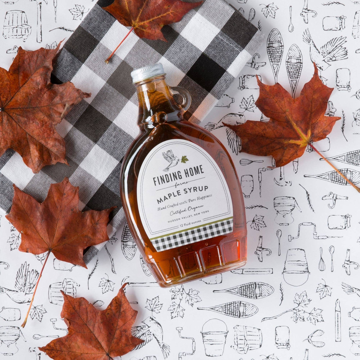 Finding Home Farms - Organic Maple Syrup - 12 oz Decorative Glass