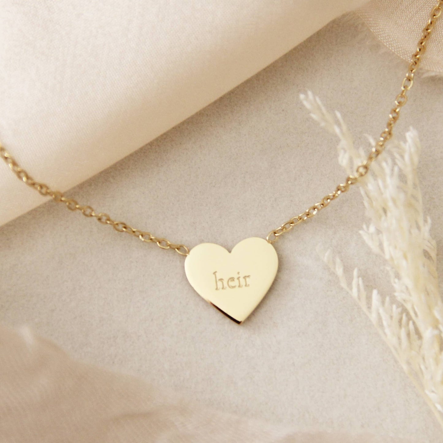 LoveStory - Daughter Heir Heart Romans 8:16-17 Gold Necklace