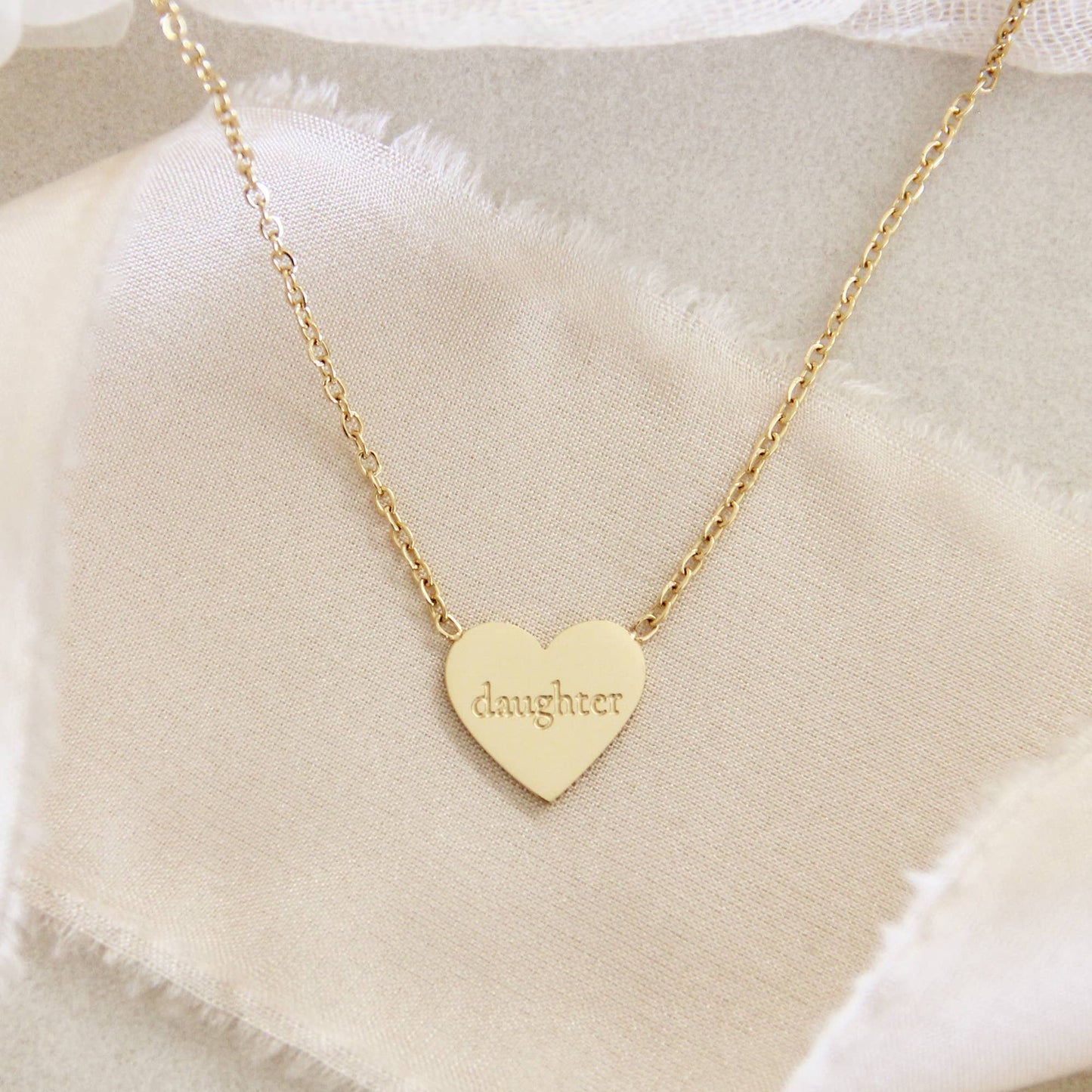 LoveStory - Daughter Heir Heart Romans 8:16-17 Gold Necklace