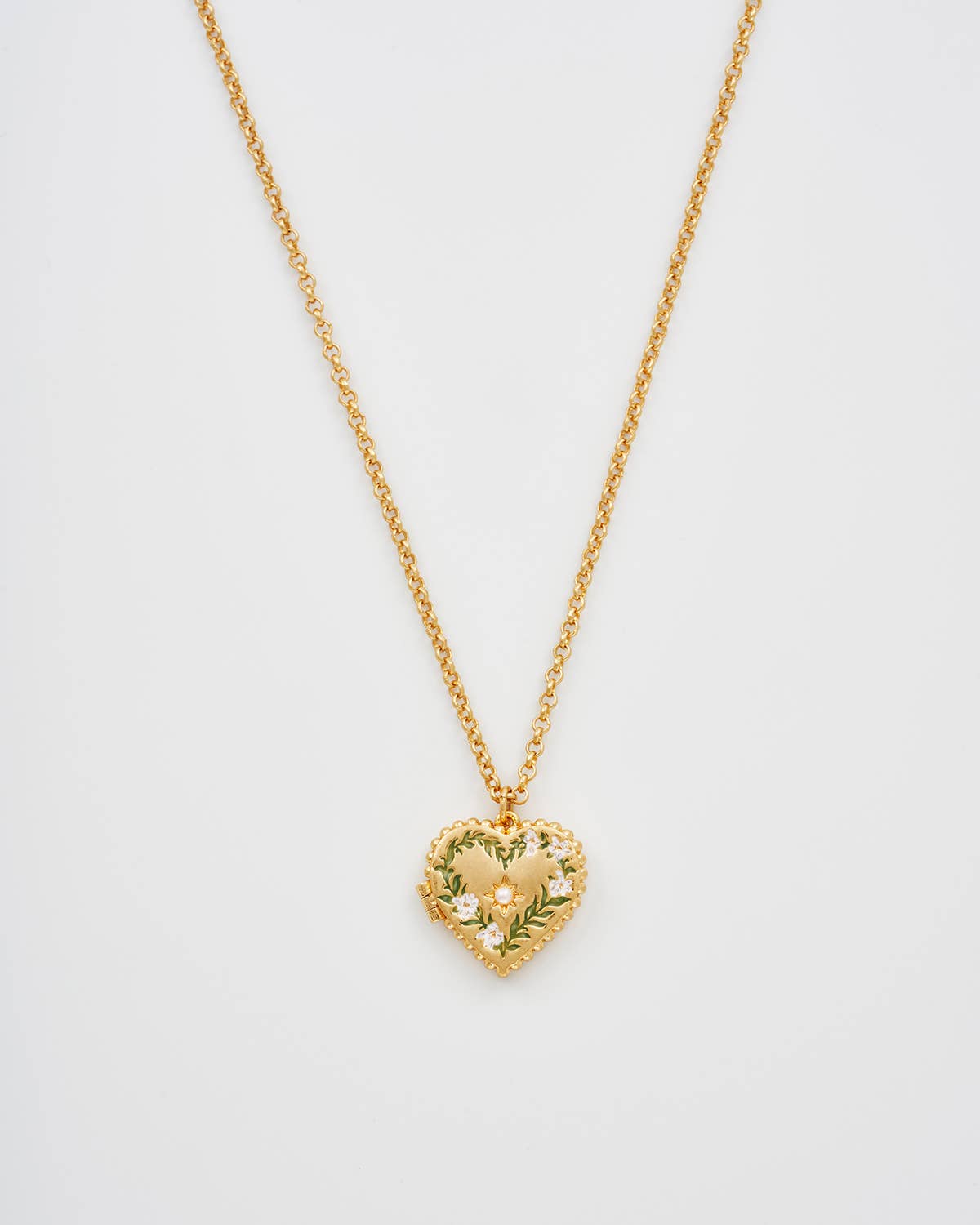 Fable England -  Gaia Lily Heart Locket Necklace