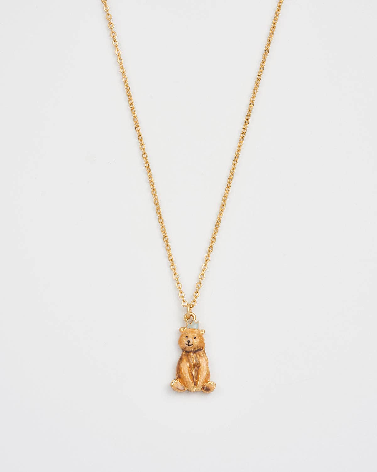 Fable England -  Party Bear Gold Chain Necklace