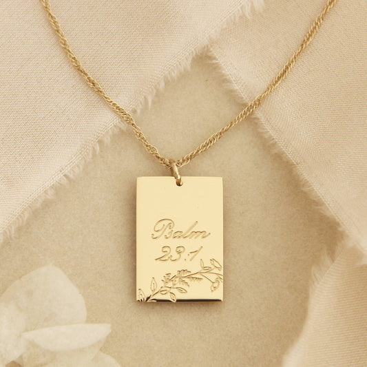 LoveStory - The LORD Is My Shepherd Psalm 23:1 Gold Necklace