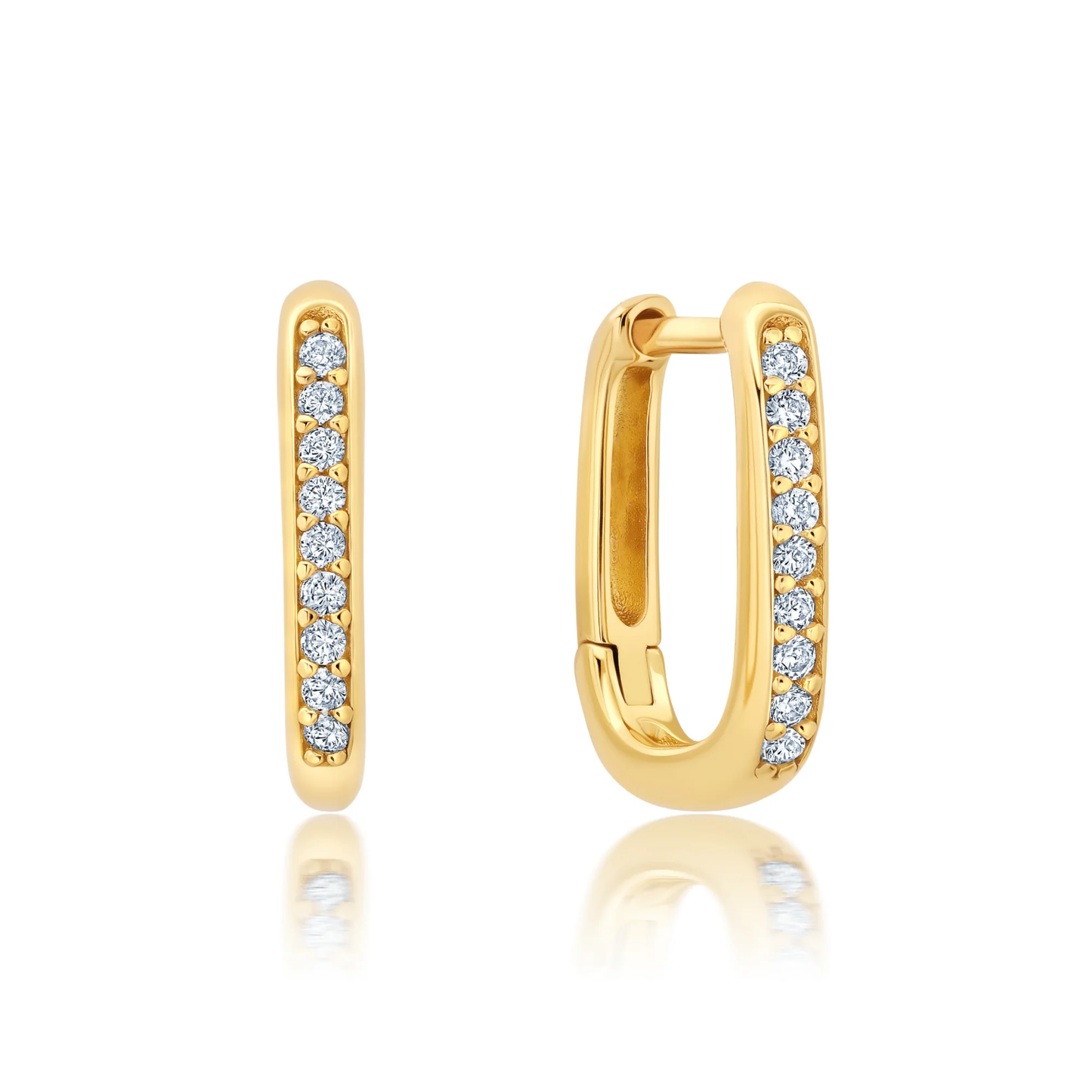CRISLU - Square Huggie Hoops