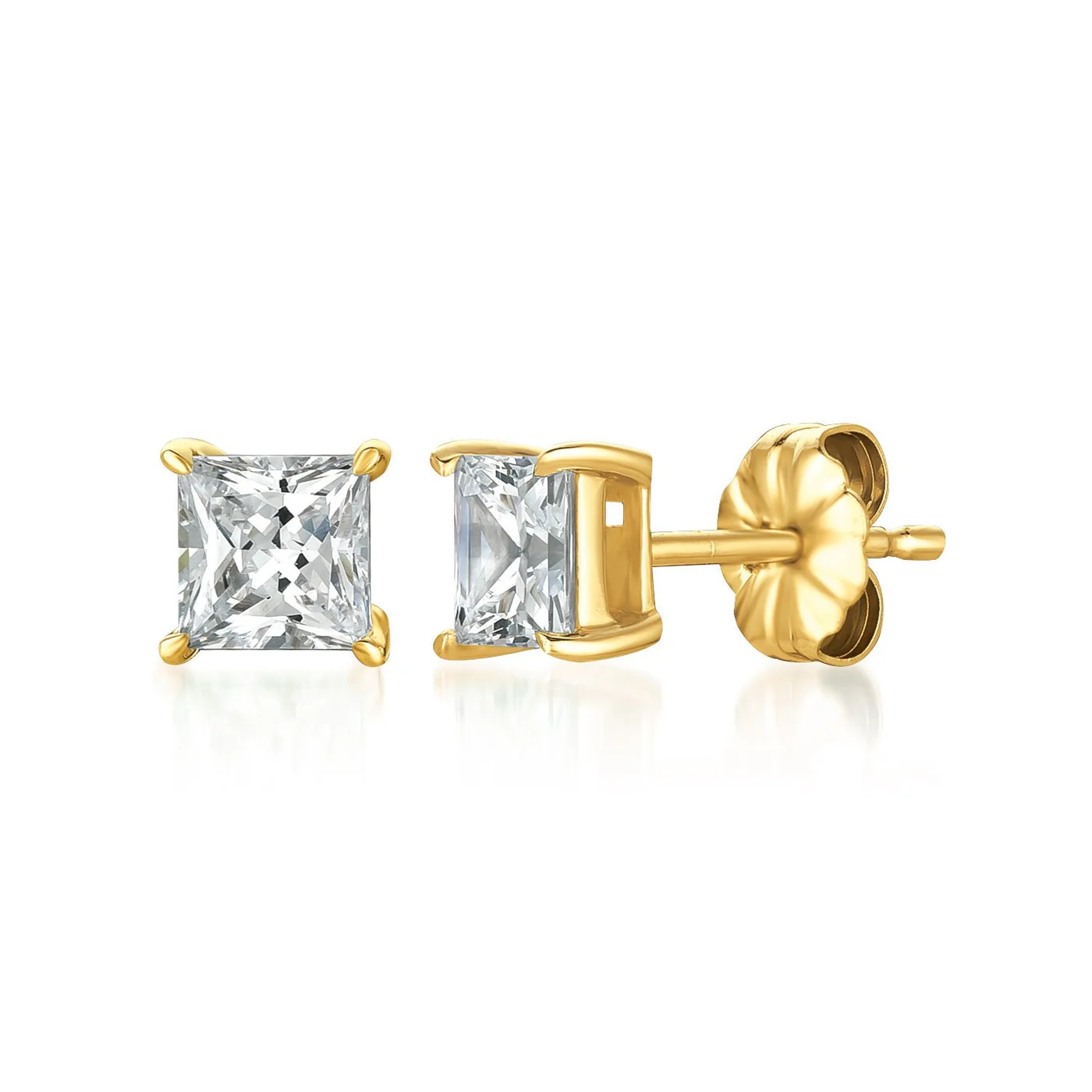 CRISLU - Princess Cut Stud Earrings