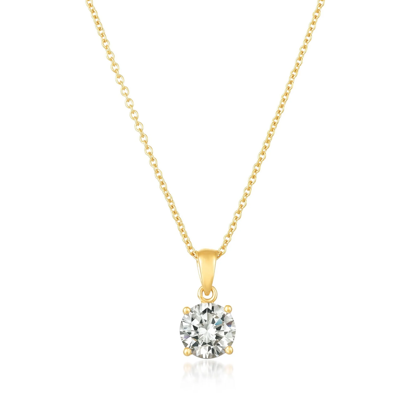 CRISLU - Brilliant Cut Solitaire Pendant Necklace