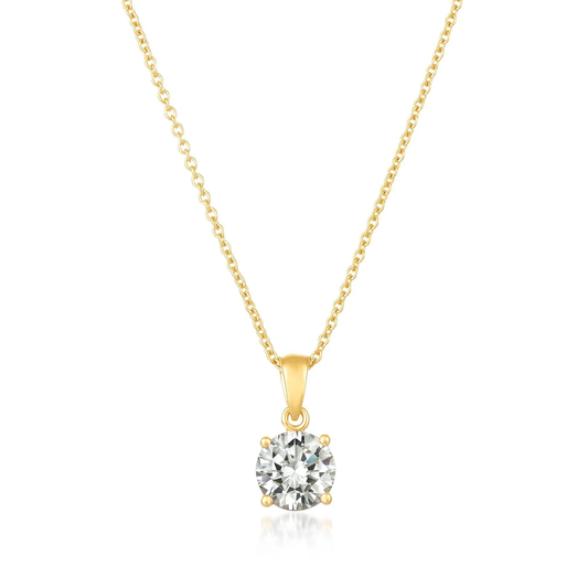 CRISLU - Brilliant Cut Solitaire Pendant Necklace