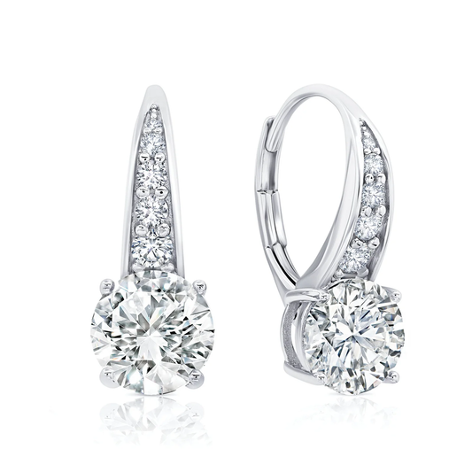 CRISLU - Brilliant Leverback Pave Drop Earrings