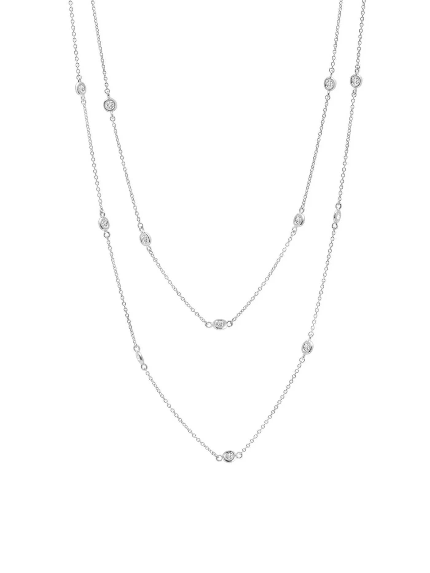 CRISLU - Bezel 2mm 36” Station Necklace
