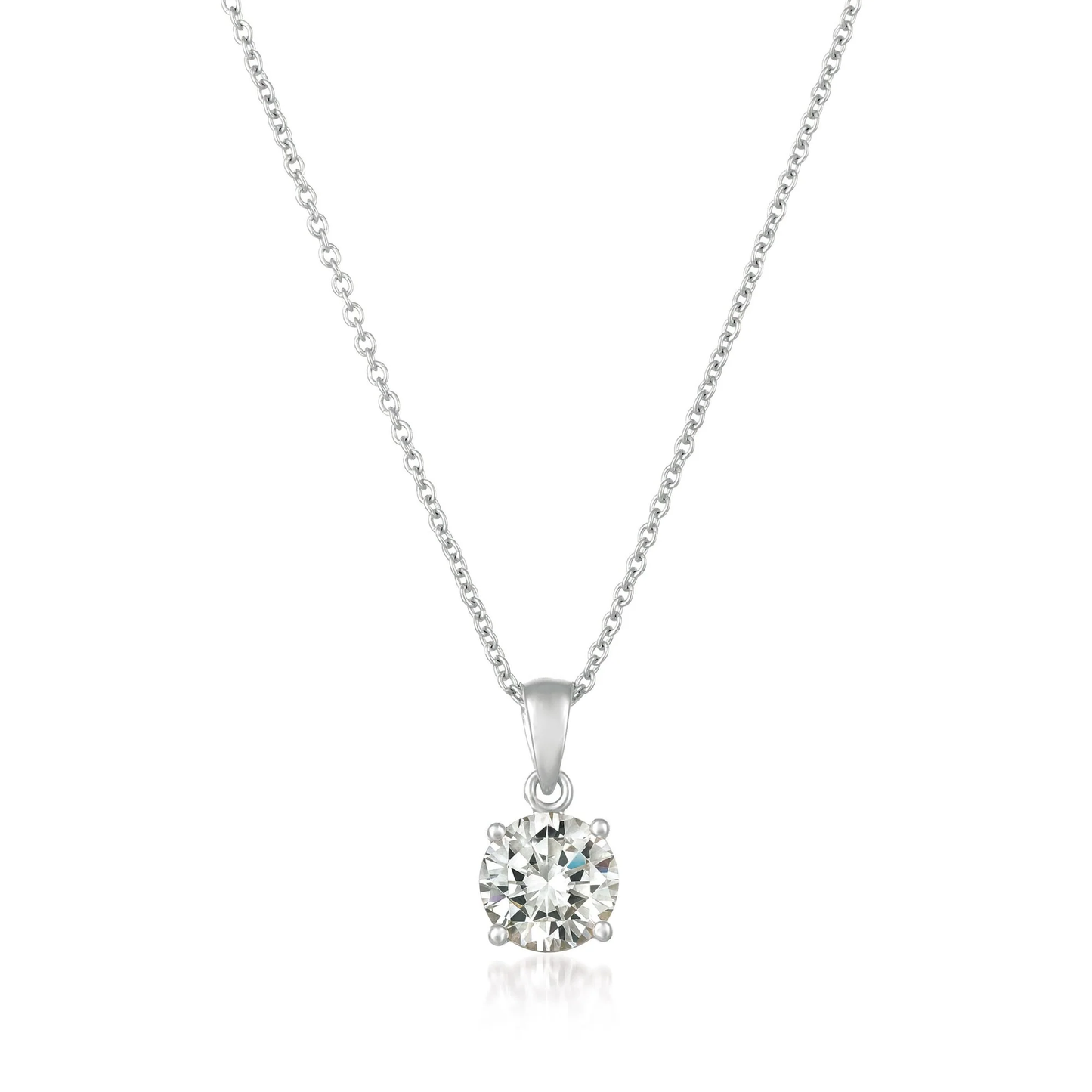 CRISLU - Brilliant Cut Solitaire Pendant Necklace