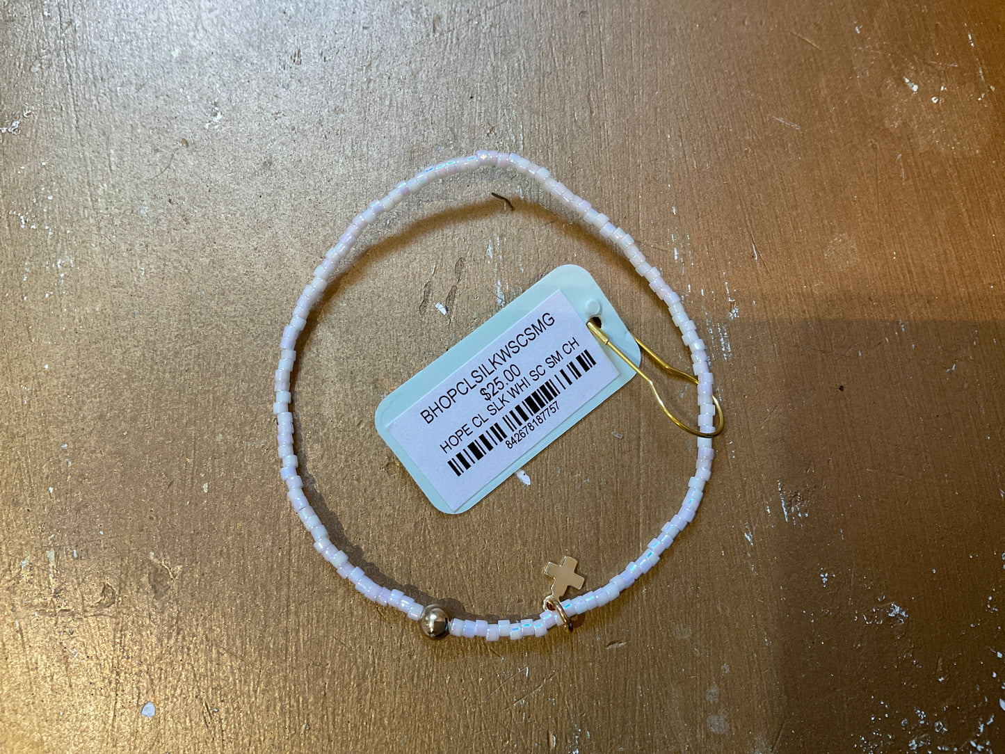 Enewton - Bracelet Hope Classic Silky White Signature Cross Cham Gold