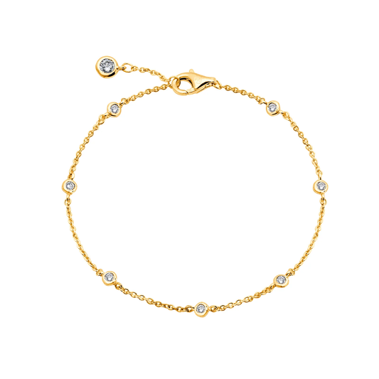 CRISLU - Bezel 2mm Station Anklet