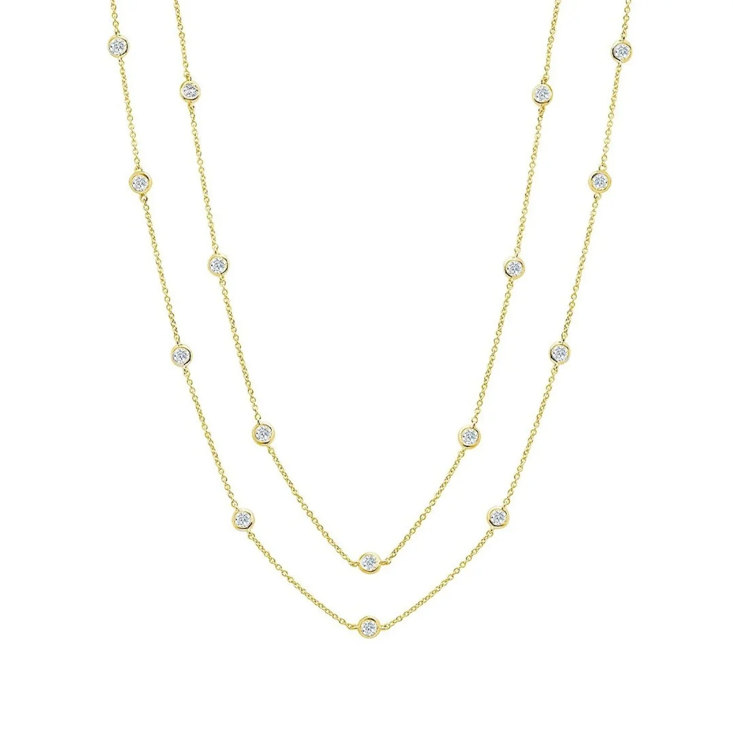 CRISLU - Bezel 4mm 36” Station Necklace